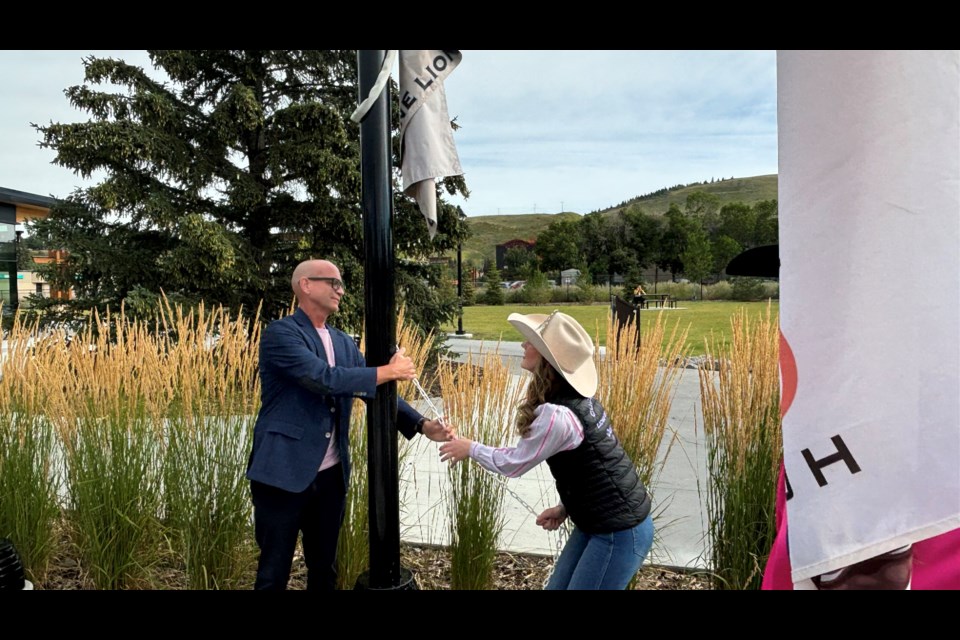 Mayor Genung alongside Cochrane Rodeo Queen raised the flag this morning in honour of the Cochrane rodeo at The Station.