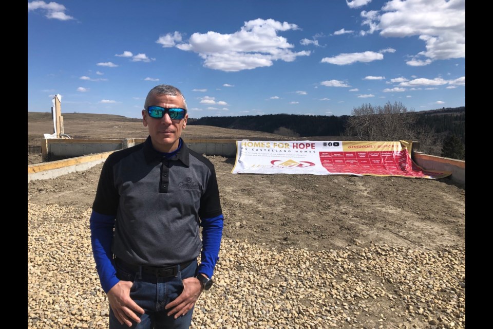 Sam Iaquinta at the launch of his second Home for Hope in Cochrane