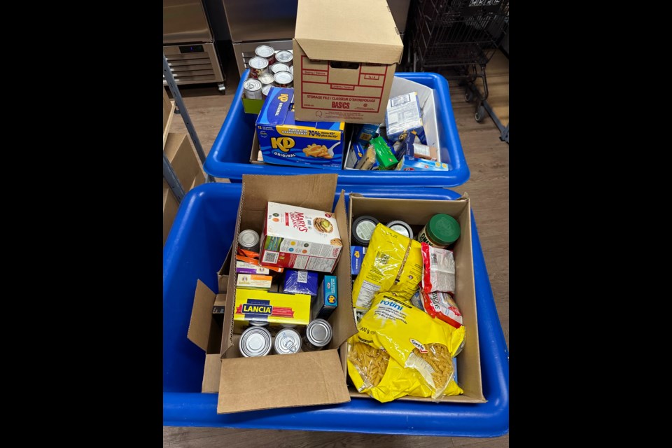 Donations are collected and provided to food bank clients