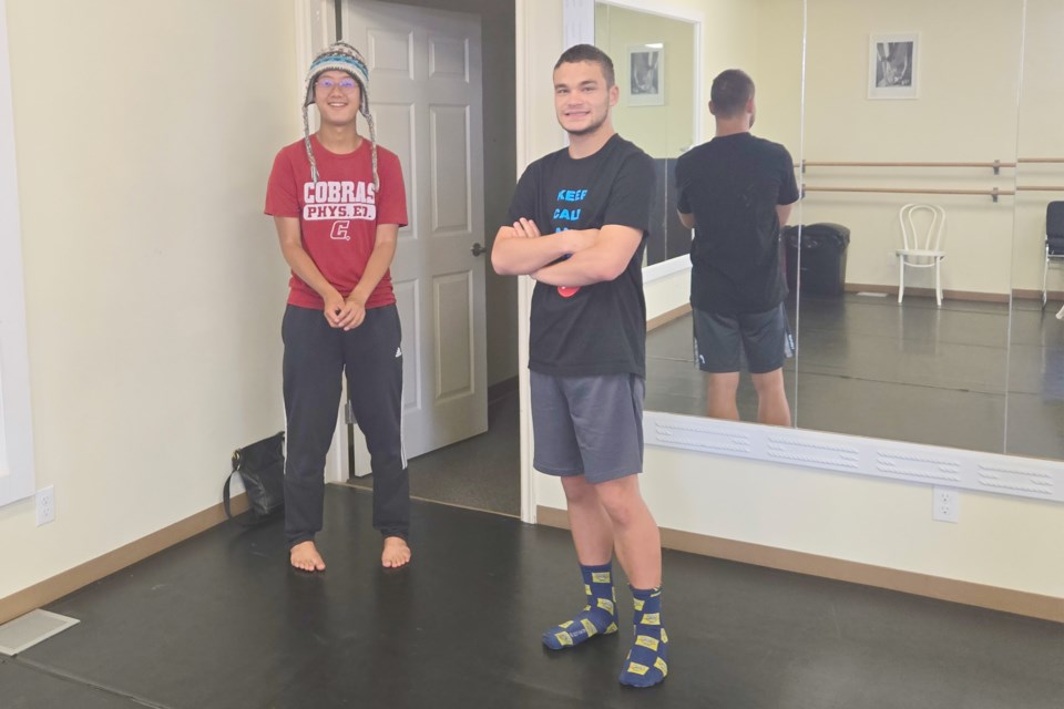 David Huh (left) and Isaac Pollard (right) during an evening activity by AAFS. 