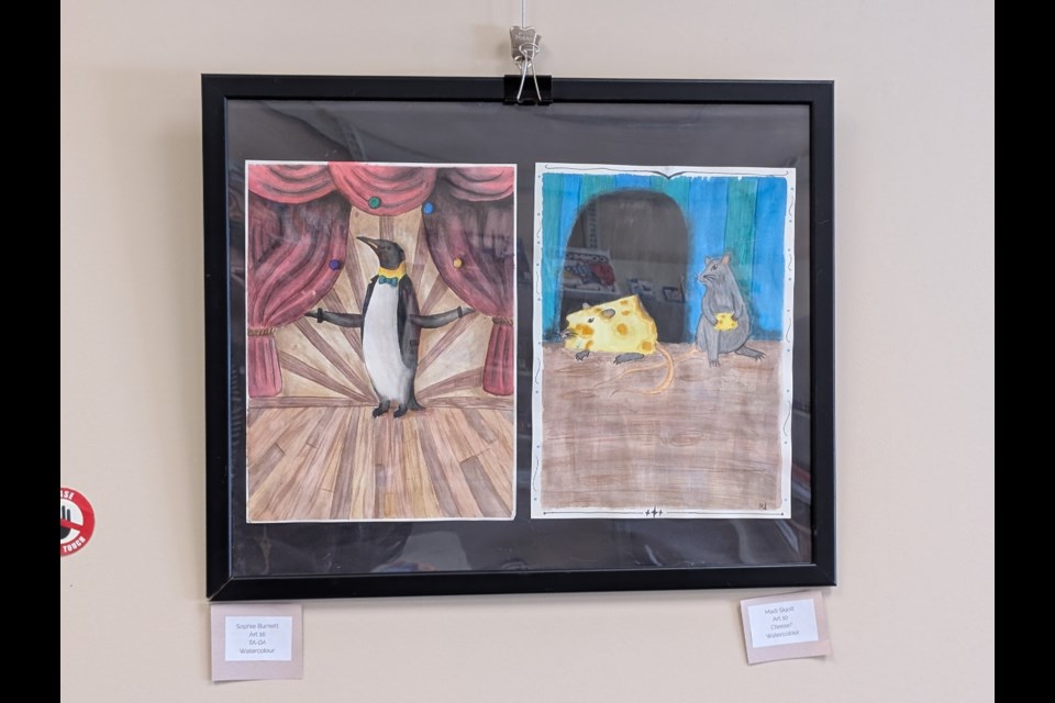 Student art on display through April 14 at the Cochrane Public Library.