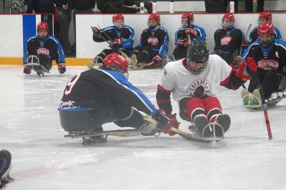 The Cannex Cochrane Generals and the Calgary Sledge Hockey Association gathered at the SLS Centre for the 2nd annual Charity Sledge Hockey Game on Jan. 24.