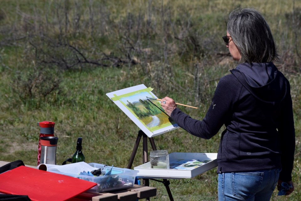 Artists participated in the Art in the Park plein air painting session organized by the Route 22 Gallery in Glenbow Ranch Provincial Park.