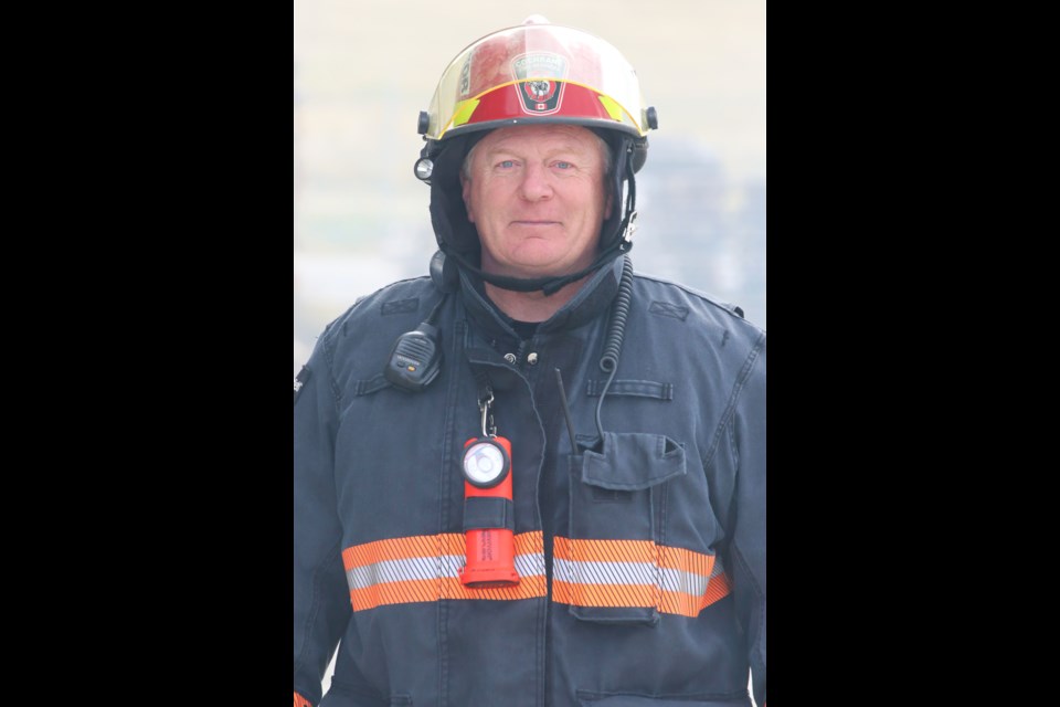 Fire inspector Jeff Avery poses for a photo during an exercise in Calgary in October, 2020. 