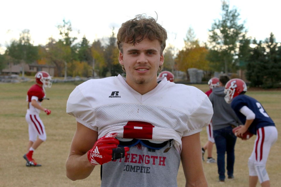 Defensive Back Ben Dobson will continue his football career with the University of Calgary Dinos next season. (Tyler Klinkhammer/The Cochrane Eagle)