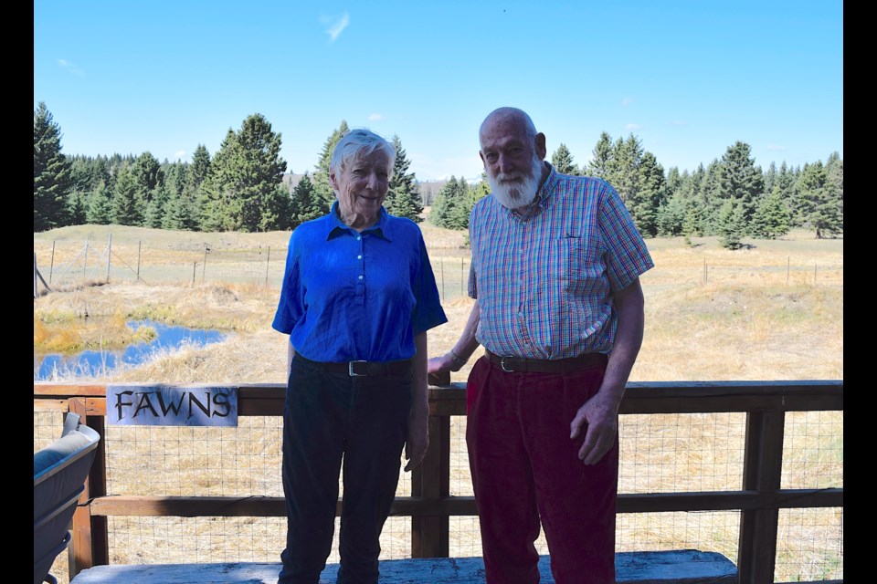Clio Smeeten (left), the president and co-founder of the Cochrane Ecological Institute and Ken Weagle, CEI's director and supervisor of the Institutes graduate research students, posing for a photo at the CEI on May 3. 