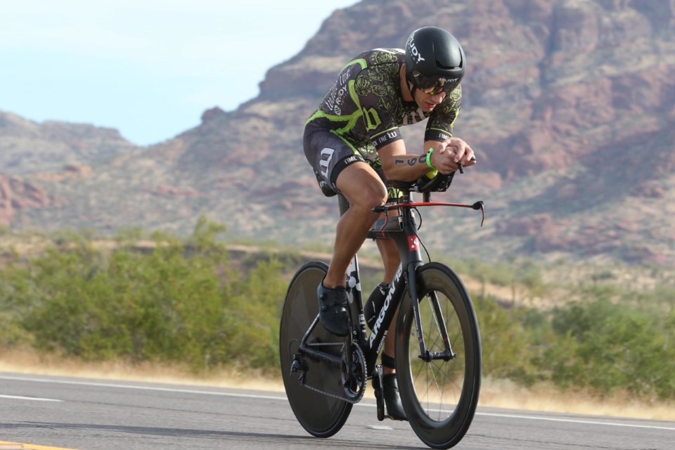Clint Dalziel, who is from Cochrane, competes in the Ironman Arizona race Nov. 21. (Photo Submitted/Clint Dalziel)