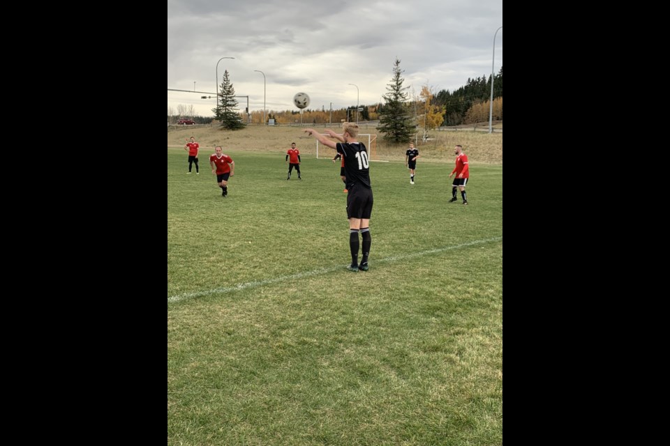 The Cochrane Rangers men's competitive soccer team play against the Latin Furia Soccer Club at the Cochrane Rangers Field on Saturday (Oct. 2). The Rangers won 6-1, finishing their season undefeated.