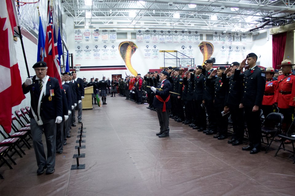 Remembrance Day ceremony at Cochrane High School.
Photo by Cathi Arola