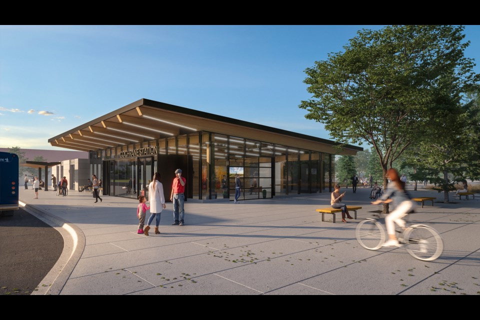 Rendering of the Cochrane Transit Hub and Innovation Centre. Town of Cochrane Photo