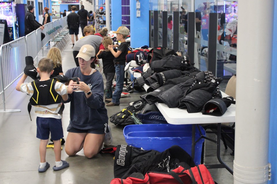 Families participated in the SLS Gear Swap on August 23. 