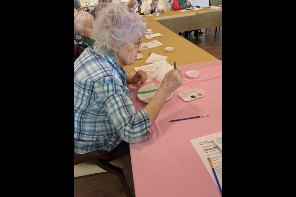 Points West resident Gina L. works on her project on Wednesday (March 3). Photo submitted.