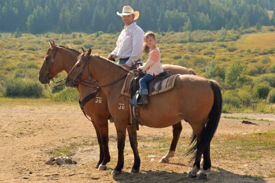 John Owens with daughter Rylee. The Owens have leased and operated Griffin Valley Ranch for 10 years. This is the final season for the dude ranch and the family will reopen nearby under Bar JO Ranch in the spring of 2020. 