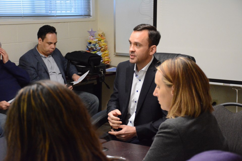 Blake Richards at the Cochrane Lions Club in pre-budget consultations with constituents. Photos by Troy Durrell.