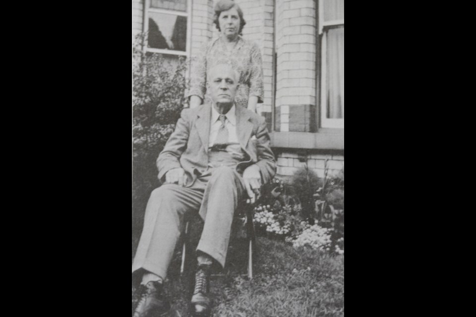 Gerald Mortimer with Mrs. Mortimer in the late 1940s after he had returned to England and married his pen pal. He suffered from severe arthritis later in life, as did his brother, Victor. Submitted photo
