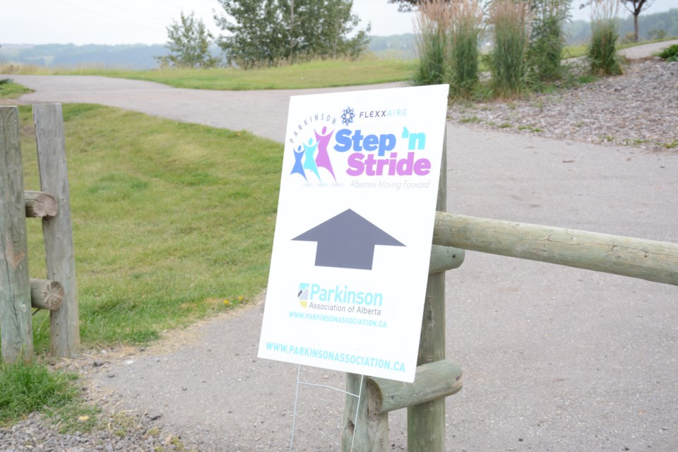 This way to the 7th Annual Flexxaire Step 'n Stride for the Parkinson Association of Alberta.
