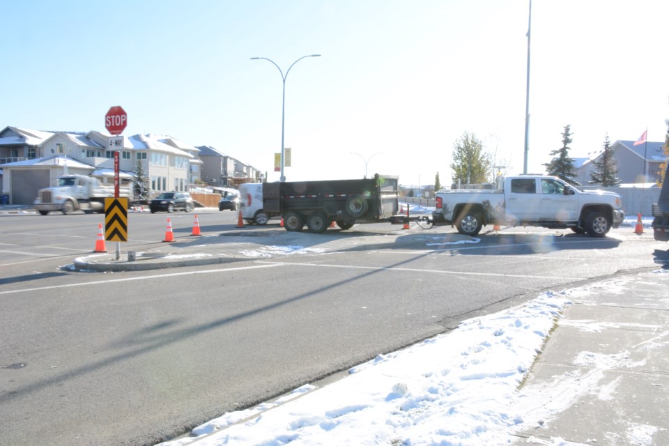 Work begins for traffic light installation between Sunset Dr and Sunset Blvd.