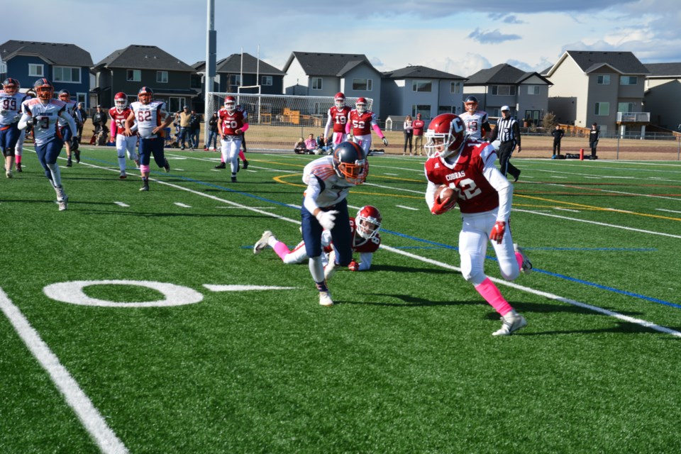 The Cochrane Cobras defeated the W.H. Croxford Cavaliers 29-0 to advance to the RVSA Finals. 

Photo Credits to Troy Durrell