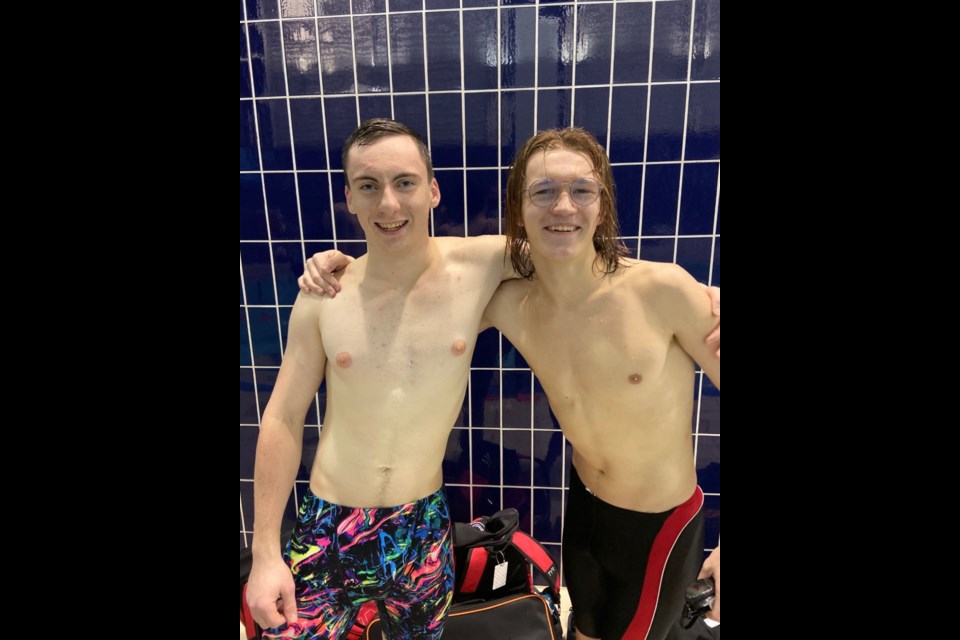 Joel Smyke (left) and Kevin Knopf (right) of the Cochrane Water Ninjas competed overseas for Canada on Nov. 21 to 23. Submitted Photo