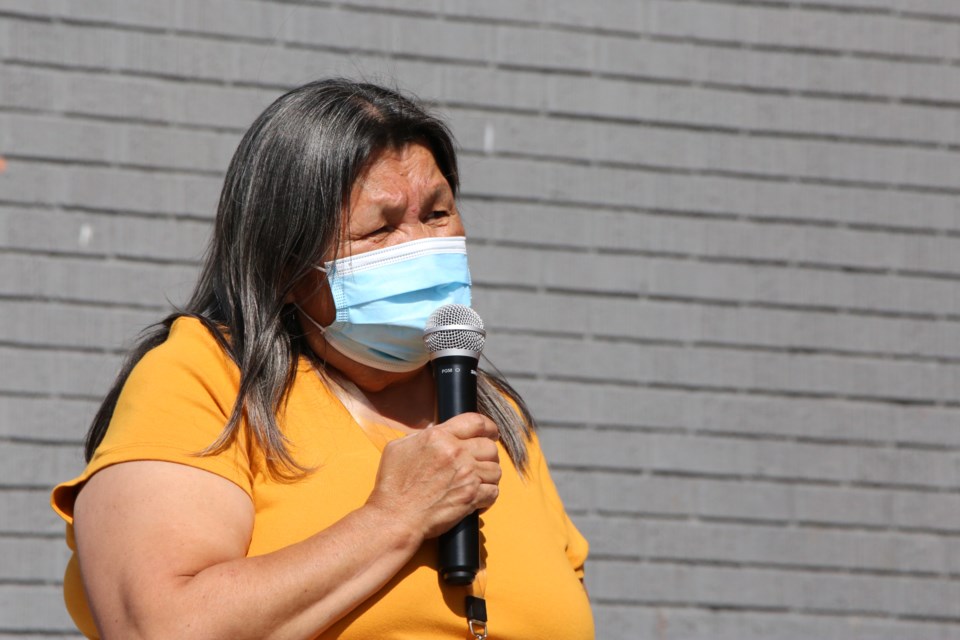 Jeanette Wildman discusses how the effects of the residential school system affect the community today. (Tyler Klinkhammer/The Cochrane Eagle)