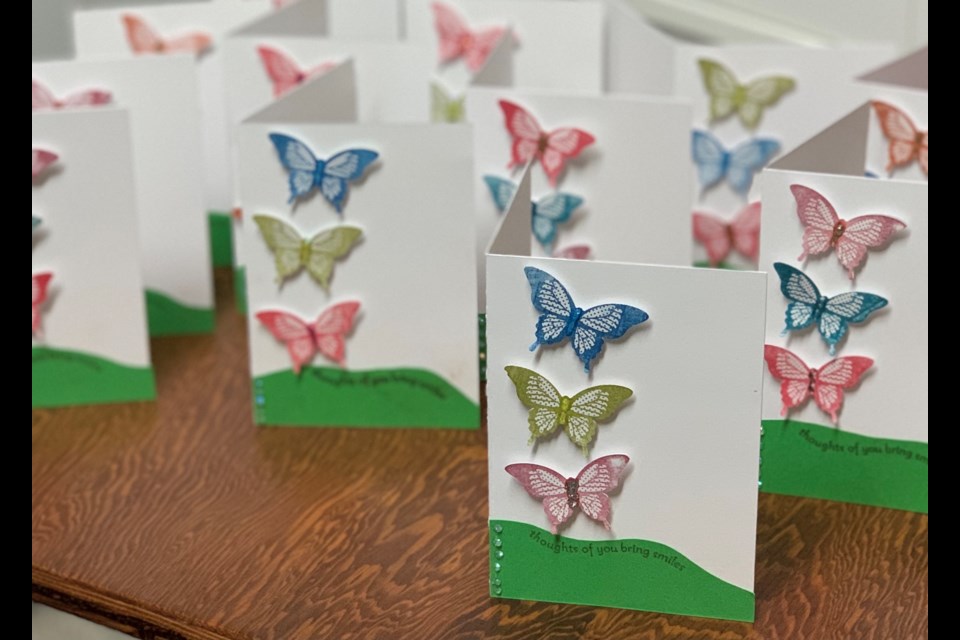 Encouragement cards for seniors created by the Prairie Sky 4-H Club. Submitted Photo