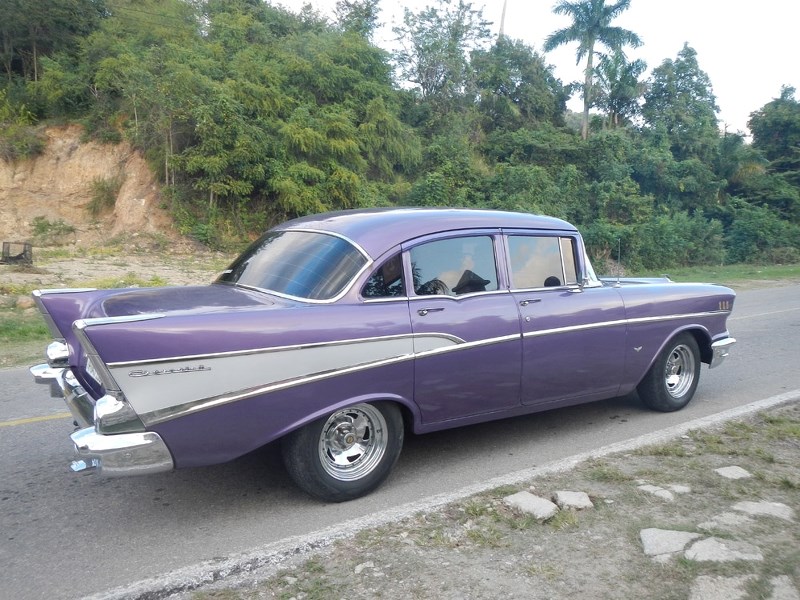 One of the many vintage cars in Cuba that takes tourists on daytrips around the country.