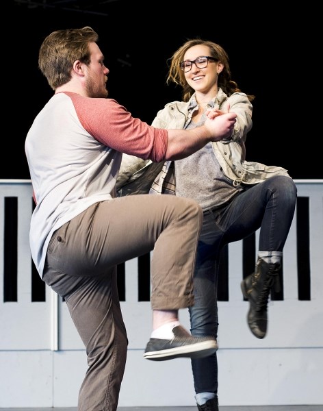 Mac Chaisson, left, and Kaleigh Jo Kirk of Cochrane High School practising for The Sound Of Music, March 16.