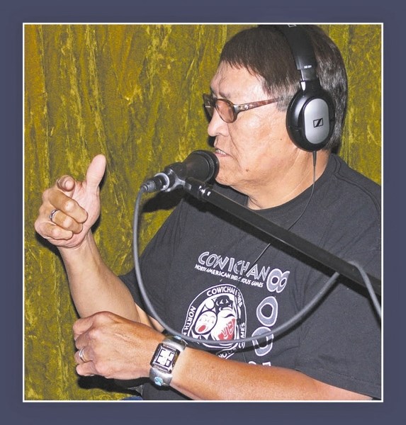 Quentin Lefthand, pictured here during a recording session of the Gospel of Luke in the Stoney Nakoda language, was passionate about his people hearing the story of Jesus in