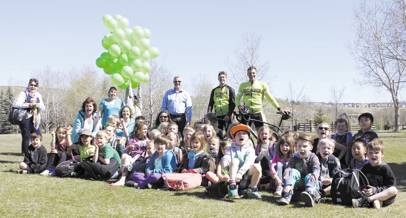 A pair of cyclists — Daniel Corso and Tanner Cookson — arrived in Cochrane from Canmore May 20 to raise awareness of Lyme disease with the Ride for Lyme. Mayor Ivan Brooker