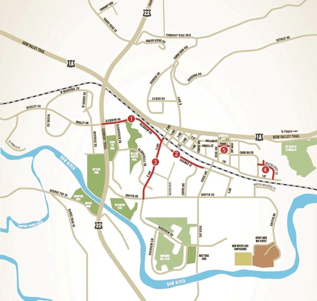 Cochrane roadwork map.