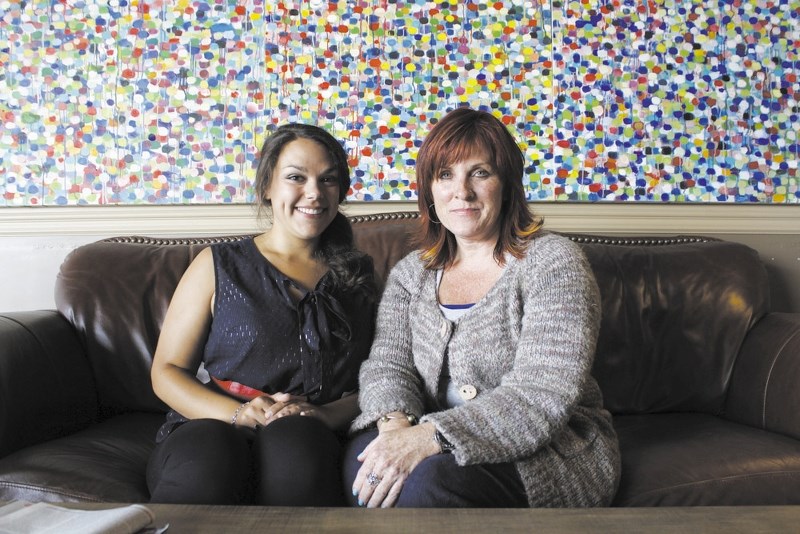 Sabrine Koudmani, left, and Lora Weir volunteer with Cochrane &#038; Area Victim Services Society.