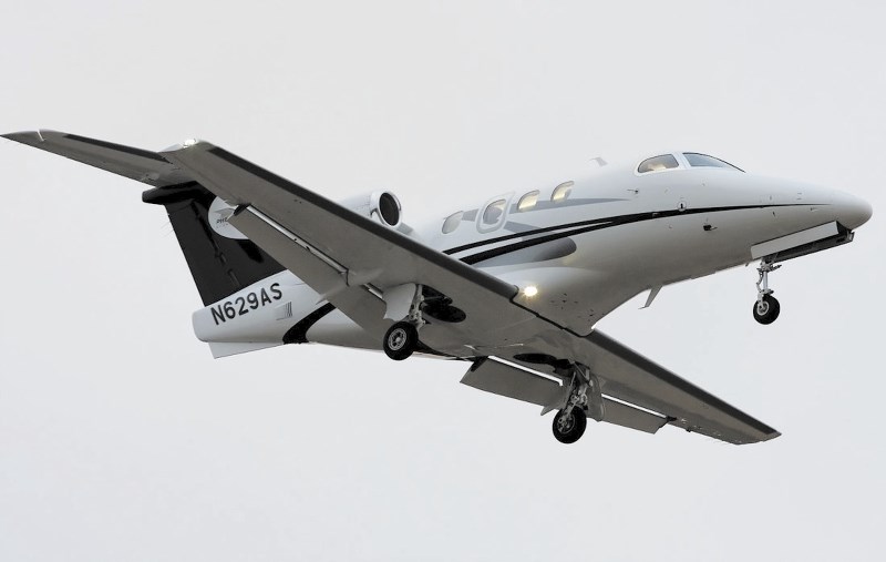 An example of a business-style small jet, the Phenom 100.