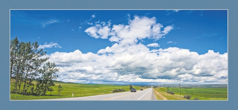The sky over Cochrane as seen looking north along Highway 22 evoked musical memories ranging from “;Blue Skies”and “;Heavenly Sunshine”to “;Wind Beneath My Wings”and “;Stormy 