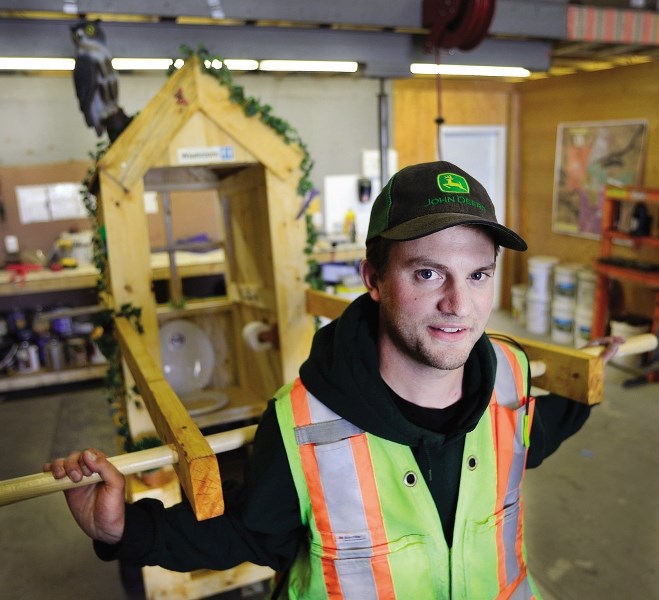The Outhouse Races are coming up, and here&#8217;s a look at one of the entries. Over 40 hours of his free time was spent building a potty for the Sept. 26 race. Town parks