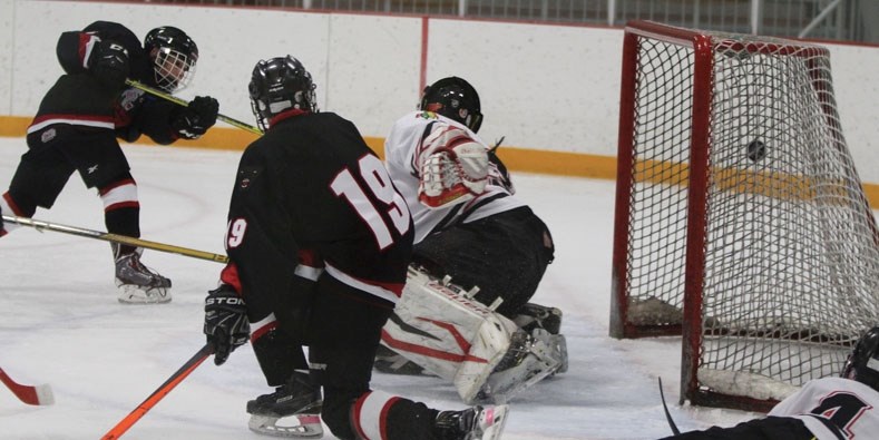 Timberwolves forward Francesco Perkovic scores with a wrist shot during the Cochrane-based team&#8217;s mauling of Red Deer Steel Kings on Oct. 25. T-wolves (4-3, 3rd North