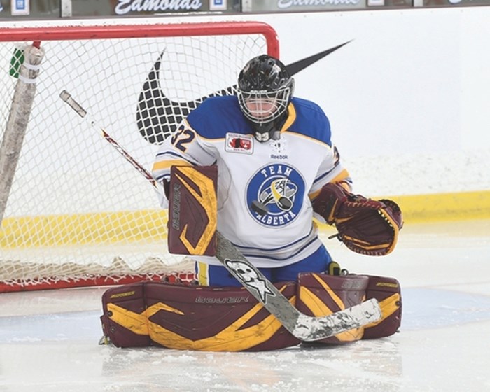 Cochrane&#8217;s Kirsten Chamberlin protected Team Alberta&#8217;s net in two games during the 2015 national women&#8217;s under-18-year-old (U18) hockey championship held
