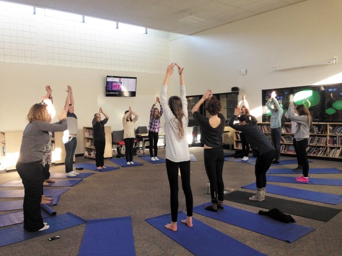 Cochrane High School holds a suicide awarness and prevention workshop Nov. 18 at Cochrane High. Yoga was one of the many activities as part of the workshop put on by the