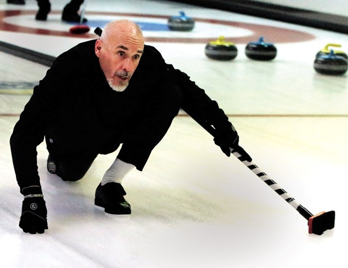 Keith Barry surveys the situation during the &#8220;A&#8221; final of the Cochrane Curling Club&#8217;s men&#8217;s bonspiel on Jan. 31.