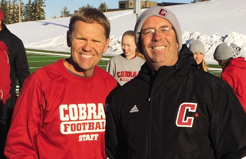 Coaches Rob McNabb, left, and Bruce O&#8217;Neill are set to receive the Kimball Football Coach of the Year award.