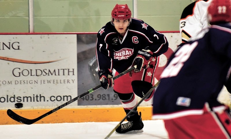 Cochrane Generals captain Craig Packard faced a mountain of adversity during his first season as captain of the hockey club. Photo by Ryan McLeod