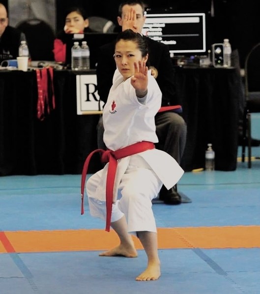 Ippon Karate instructor and Team Canada member Hidemi Uchiage at the Salzburg Open, in Salzburg, Austria on April 16. Photo submitted by Adam Wackershauser