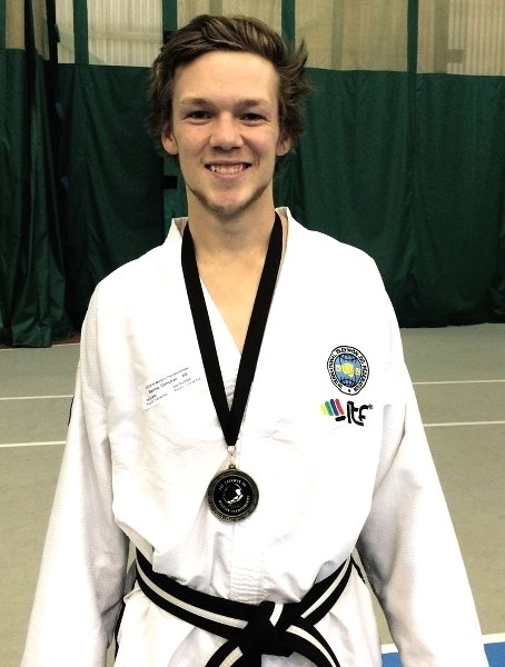 Trinity Taekwon-Do second-degree black belt Christian Blazina at the International Taekwon-Do Federation Western Canadian Championships in Regina on May 14.