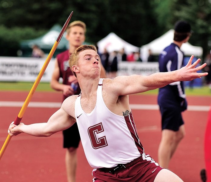 Cochrane High Provincial record holder Tae Gordon at the South Central Zone track and field meet at Foothills Stadium in Calgary on May 24. Gordon finished first in the