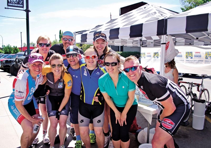 A group of Cochrane cyclists hit the streets with stationary bicycles last Saturday as they raised awareness and money for the upcoming charity rides, including the Johnson