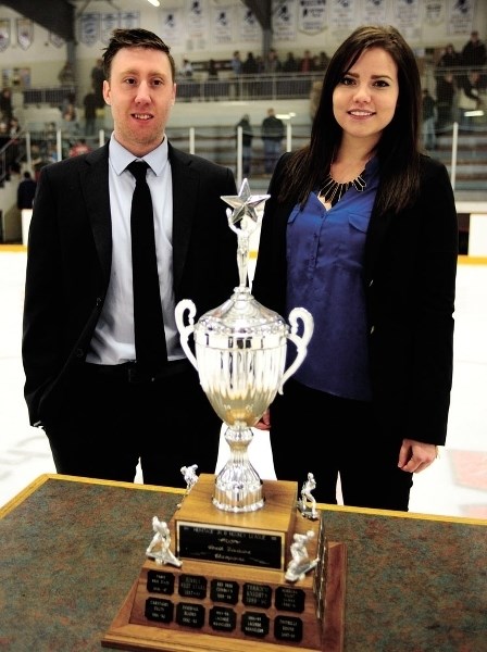 Evan McFeeters (left) won&#8217;t be behind the bench for the Gens this season but will still be on the board of directors.