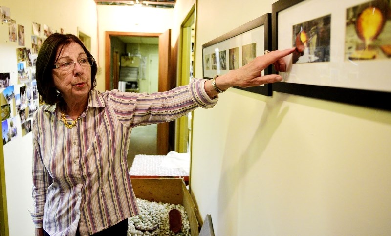 Shirley Begg shows off some of their recent and past work on June 28 as Studio West Bronze Foundry and Art Gallery prepares to submit its proposal for a Stanley Cup tribute