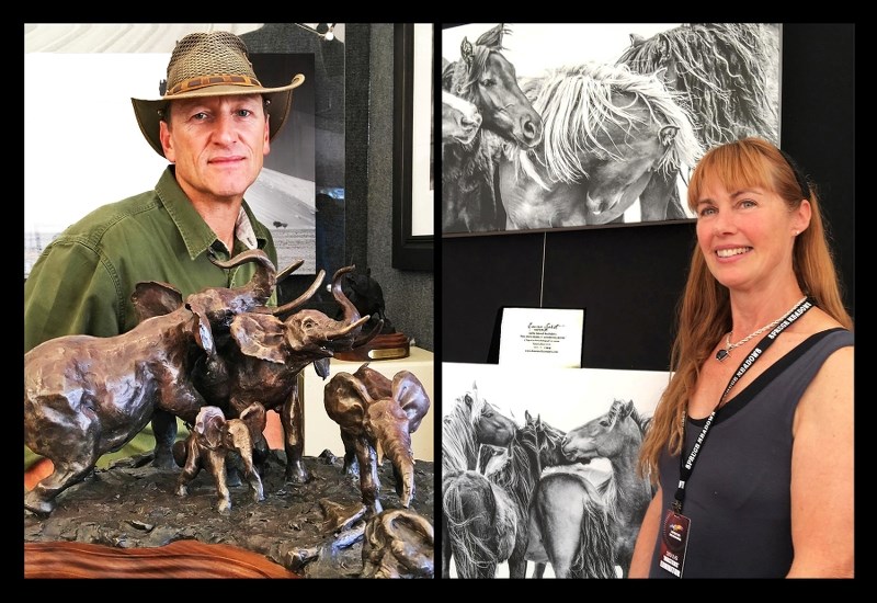 Cochrane-area artists Hermann Brandt and his bronze sculpture, Every Thirteen Minutes, and Diane Williams and her work, Equine Spirits, were showcased at this year&#8217;s