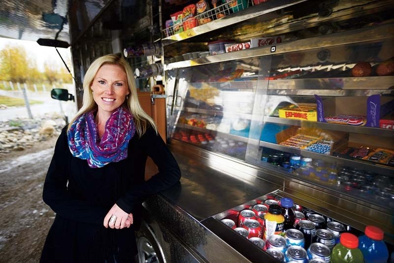 Angela Admussen stands outside of her Morning Bird Catering lunch truck on Sept. 20.