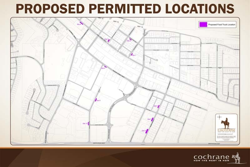 A map showing proposed food truck parking.