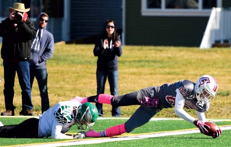The Cochrane High Cobras creamed the Springbank Phoenix 49-14 at Legacy Field on Oct. 15.